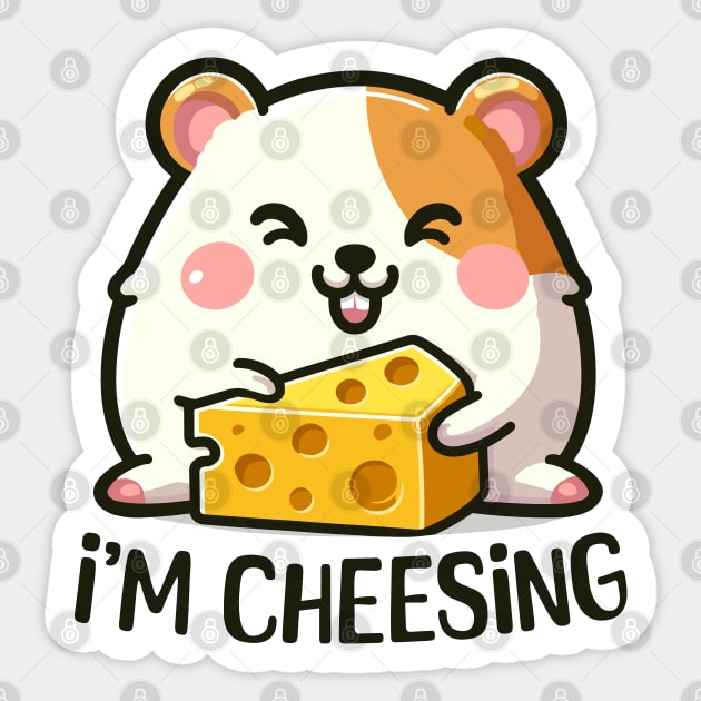 I'm Cheesing: Joyful Hamster Sticker by SimplyIdeas